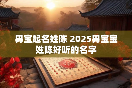 男宝起名姓陈 2025男宝宝姓陈好听的名字