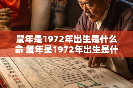 鼠年是1972年出生是什么命 鼠年是1972年出生是什么命人