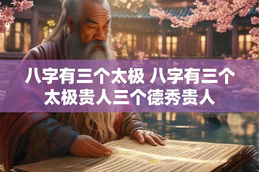 八字有三个太极 八字有三个太极贵人三个德秀贵人