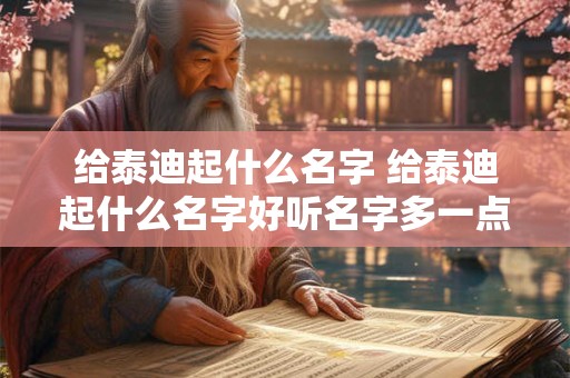 给泰迪起什么名字 给泰迪起什么名字好听名字多一点呢