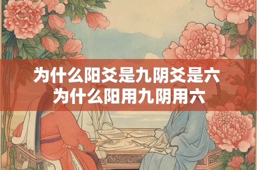 为什么阳爻是九阴爻是六 为什么阳用九阴用六