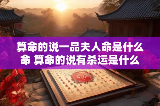 算命的说一品夫人命是什么命 算命的说有杀运是什么意思