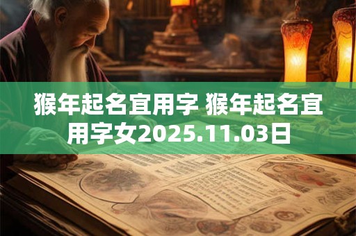 猴年起名宜用字 猴年起名宜用字女2025.11.03日