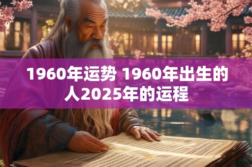 1960年运势 1960年出生的人2025年的运程