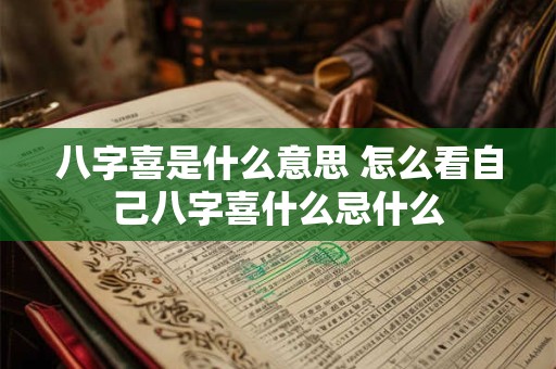 八字喜是什么意思 怎么看自己八字喜什么忌什么