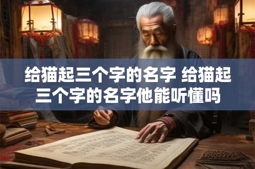 给猫起三个字的名字 给猫起三个字的名字他能听懂吗