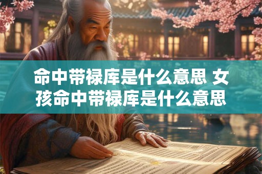 命中带禄库是什么意思 女孩命中带禄库是什么意思
