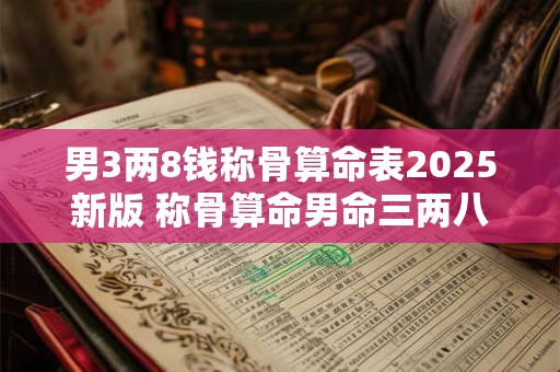 男3两8钱称骨算命表2025新版 称骨算命男命三两八钱的解释是什么