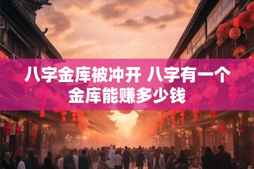 八字金库被冲开 八字有一个金库能赚多少钱