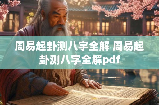 周易起卦测八字全解 周易起卦测八字全解pdf