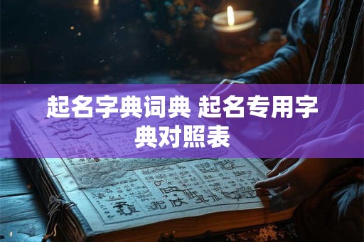 起名字典词典 起名专用字典对照表