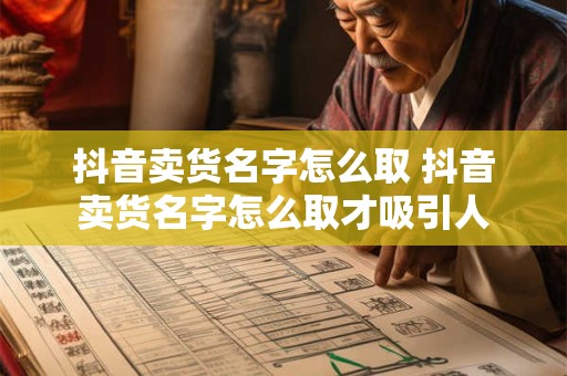 抖音卖货名字怎么取 抖音卖货名字怎么取才吸引人