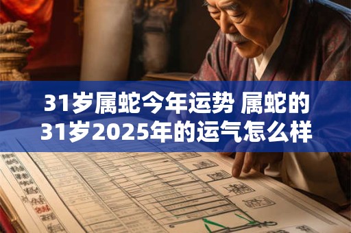 31岁属蛇今年运势 属蛇的31岁2025年的运气怎么样