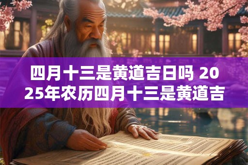 四月十三是黄道吉日吗 2025年农历四月十三是黄道吉日吗