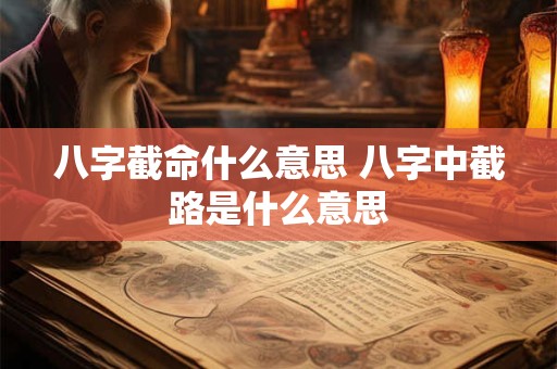 八字截命什么意思 八字中截路是什么意思