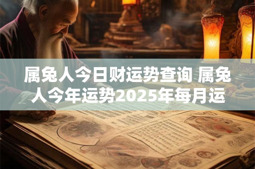 属兔人今日财运势查询 属兔人今年运势2025年每月运势