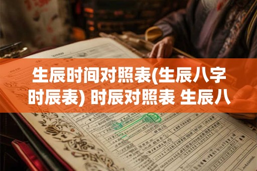 生辰时间对照表(生辰八字时辰表) 时辰对照表 生辰八字对应生肖
