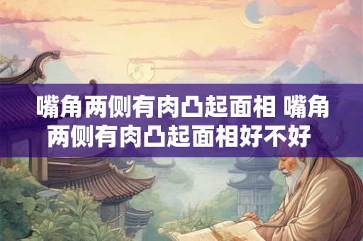 嘴角两侧有肉凸起面相 嘴角两侧有肉凸起面相好不好 有什么说法