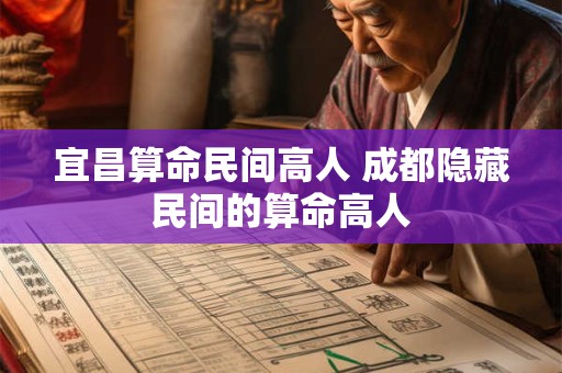 宜昌算命民间高人 成都隐藏民间的算命高人