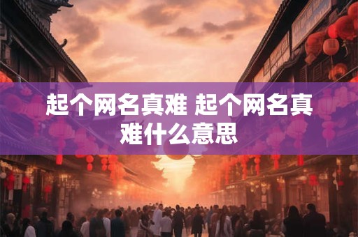 起个网名真难 起个网名真难什么意思
