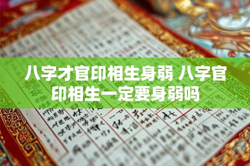 八字才官印相生身弱 八字官印相生一定要身弱吗