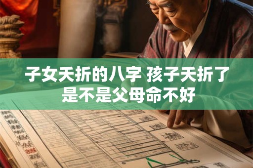 子女夭折的八字 孩子夭折了 是不是父母命不好
