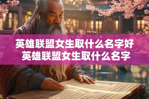 英雄联盟女生取什么名字好 英雄联盟女生取什么名字好听点