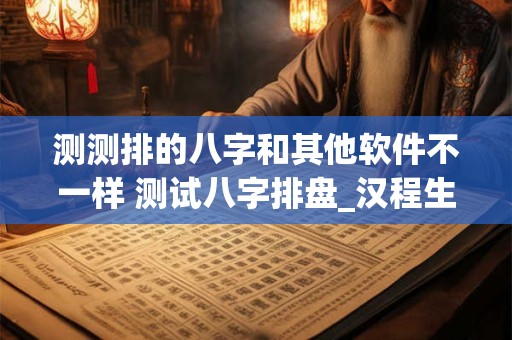 测测排的八字和其他软件不一样 测试八字排盘_汉程生活