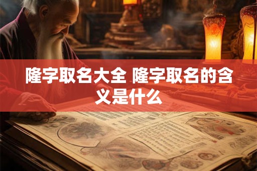 隆字取名大全 隆字取名的含义是什么