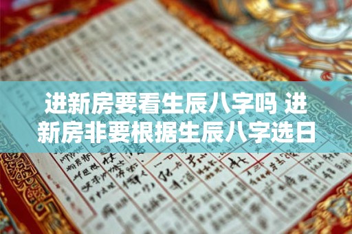 进新房要看生辰八字吗 进新房非要根据生辰八字选日子 进新房要看生辰八字吗 进新房非要根据生辰八字选日子
