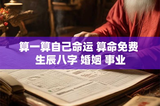 算一算自己命运 算命免费 生辰八字 婚姻 事业
