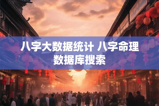 八字大数据统计 八字命理数据库搜索