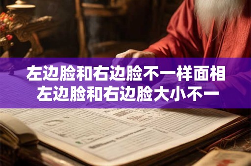 左边脸和右边脸不一样面相 左边脸和右边脸大小不一样是什么原因