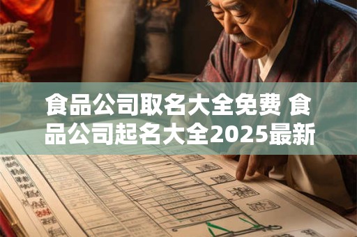 食品公司取名大全免费 食品公司起名大全2025最新版的