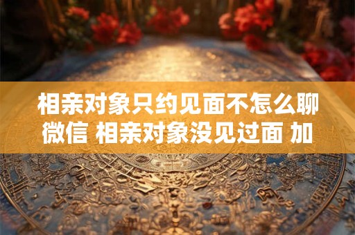 相亲对象只约见面不怎么聊微信 相亲对象没见过面 加的微信聊什么