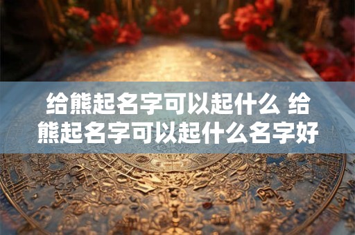 给熊起名字可以起什么 给熊起名字可以起什么名字好听 给熊起名字可以起什么 给熊起名字可以起什么名字好听