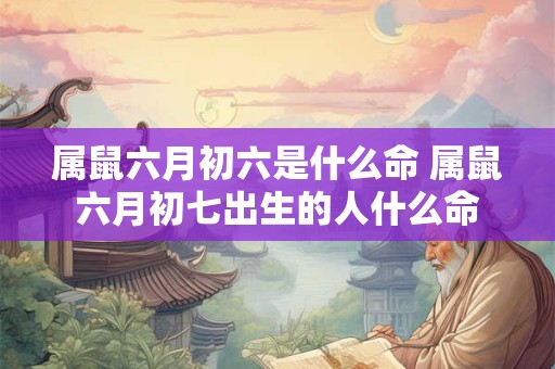 属鼠六月初六是什么命 属鼠六月初七出生的人什么命