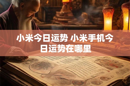 小米今日运势 小米手机今日运势在哪里
