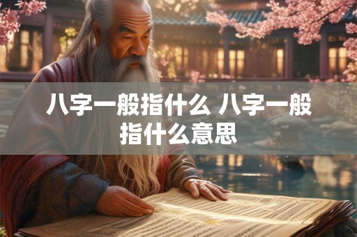 八字一般指什么 八字一般指什么意思