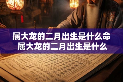 属大龙的二月出生是什么命 属大龙的二月出生是什么命运