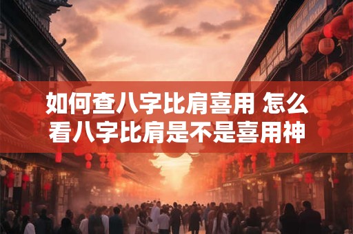 如何查八字比肩喜用 怎么看八字比肩是不是喜用神