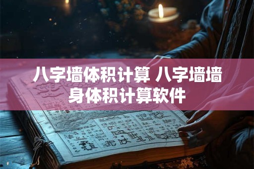 八字墙体积计算 八字墙墙身体积计算软件