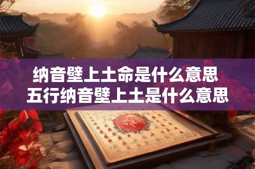 纳音壁上土命是什么意思 五行纳音壁上土是什么意思