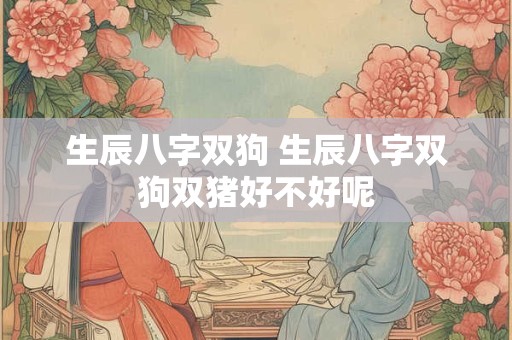 生辰八字双狗 生辰八字双狗双猪好不好呢