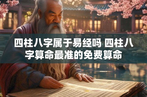 四柱八字属于易经吗 四柱八字算命最准的免费算命