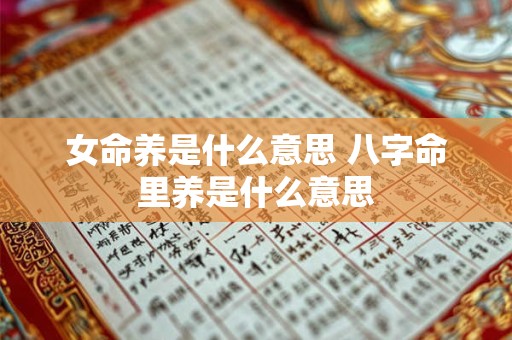 女命养是什么意思 八字命里养是什么意思