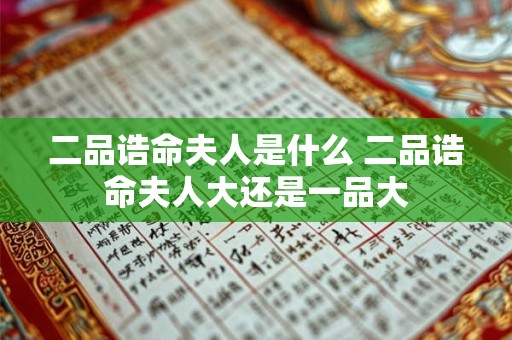 二品诰命夫人是什么 二品诰命夫人大还是一品大