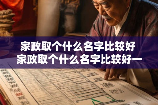 家政取个什么名字比较好 家政取个什么名字比较好一点