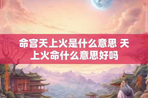 命宫天上火是什么意思 天上火命什么意思好吗