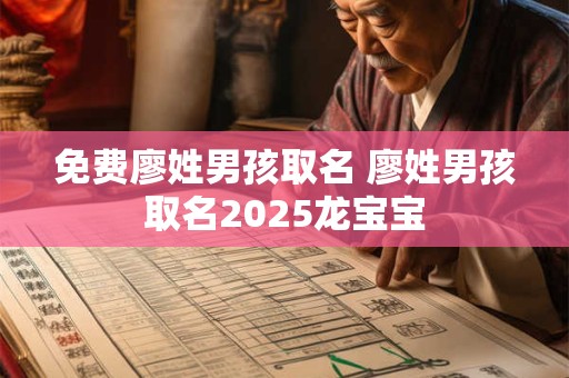 免费廖姓男孩取名 廖姓男孩取名2025龙宝宝